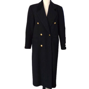 Vintage 90's Y2K Wool Maxi Coat Military Style Academia Double Breast